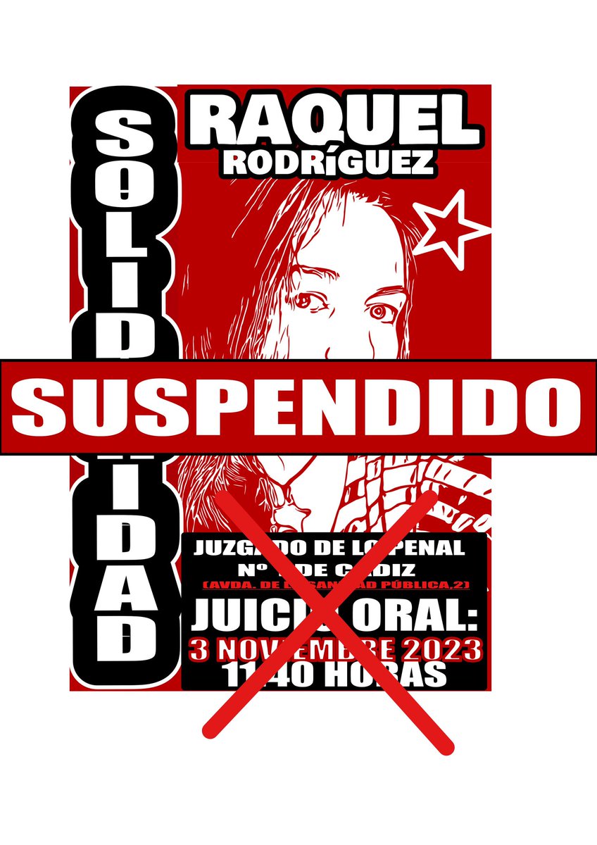 ‼️Suspendido el juicio a #RaquelRodríguez
#NiRepresionNiRepresalias