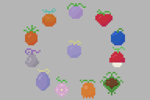 One Piece's Demon Fruits - 5 minutes each for the #Pixel_Dailies