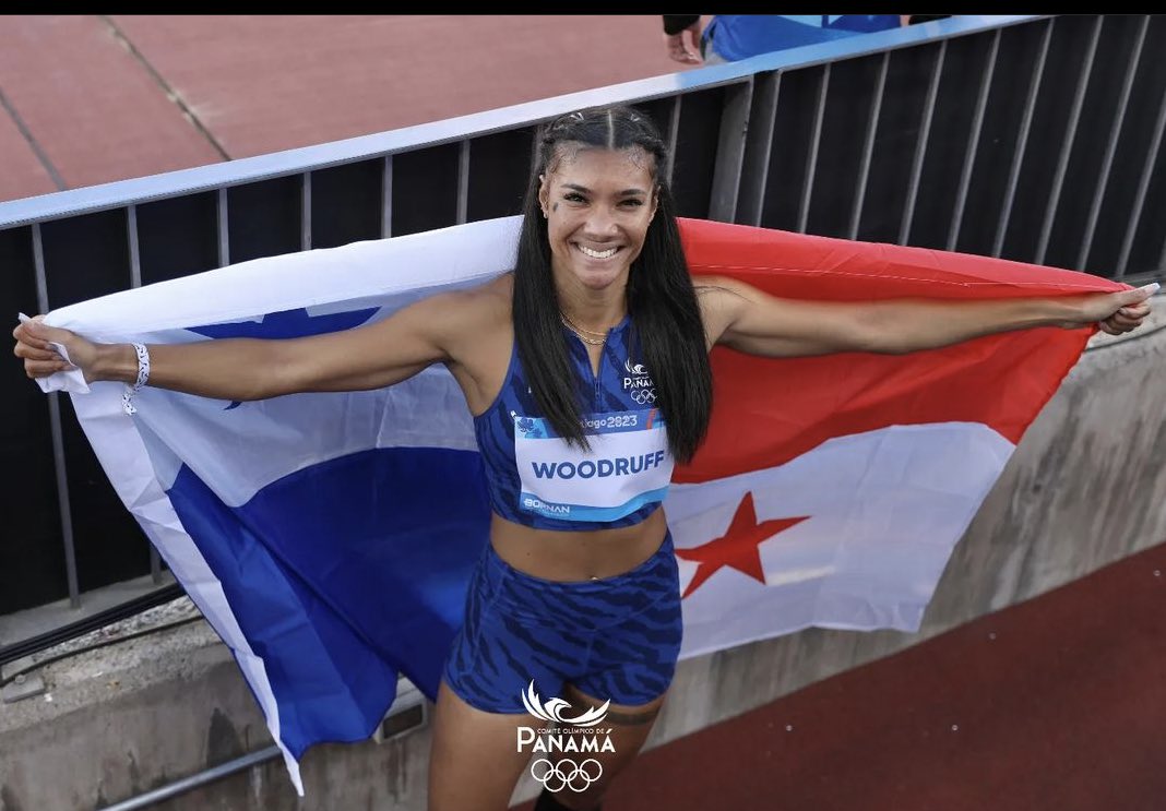 COlimpicoPanama's tweet photo. ¡Oro para Wooduff y celébralo Panamá!🥇🏃🏽‍♀️👏🇵🇦🇵🇦🇵🇦🇵🇦🇵🇦🇵🇦

La atleta panameña Gianna Woodruff consiguió el primer lugar en la final de los 400 metros con vallas femenino y así ganar la segunda medalla de oro de Panamá en Santiago 2023. https://t.co/82aH15hW9A