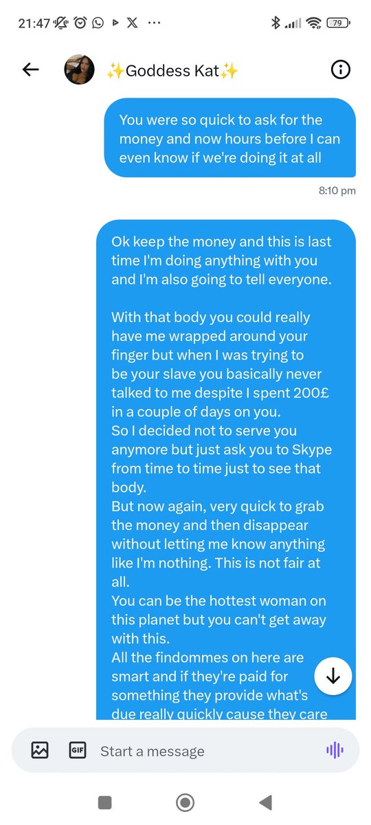 paypig4y's tweet photo. Beware of @goddesskat06 

She's very quick to grab the money then disappear

Paypig findom findomme cashcow whalesub https://t.co/b4t3yWxPVl