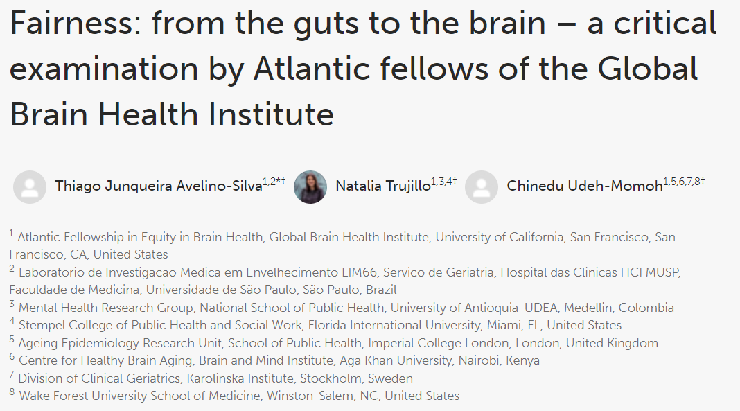Delving into philosophy, psychology, and neuroscience, #AtlanticFellows @geri_tjas Natalia Trujillo & @MomohChi uncovered the multifaceted nature of fairness and its potential for social justice and better #brainhealth outcomes 👥🌎 bit.ly/49jm6W9
