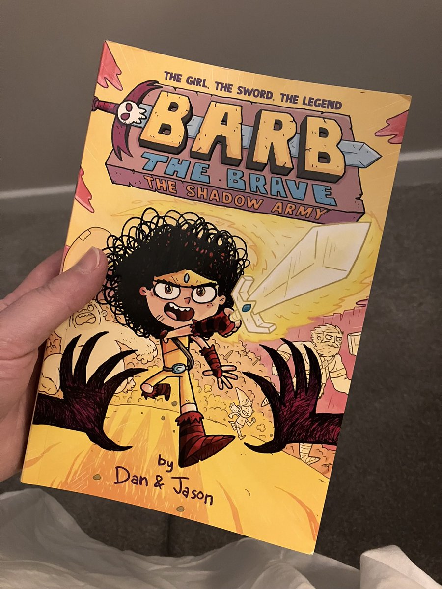 FINISHED: laid in bed reading the newest #BarbTheBrave tonight: she’s brave, she’s bold, she loves her friends and she’s not afraid of a fight. This was brilliant fun with a brilliant message about light overcoming dark and loved ones. The illustrations make my heart happy.