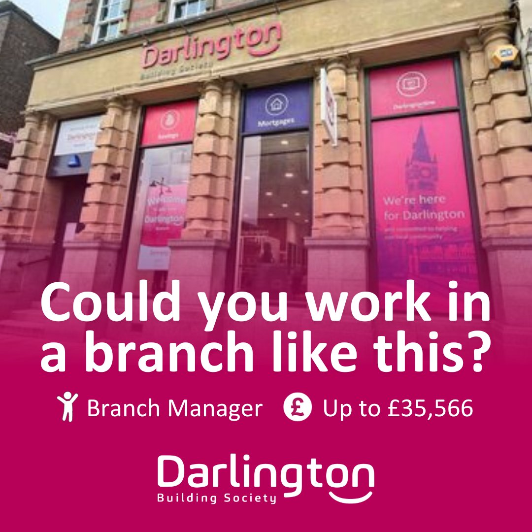 Act fast; our Darlington branch manager role closes on Sunday! 🔗bit.ly/476KNTB