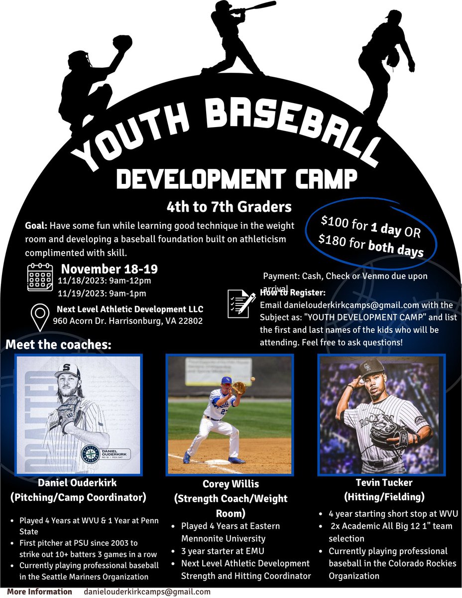 d_ouderkirk's tweet photo. 🚨🚨 YOUTH BASEBALL CAMP
November 18/19🚨🚨 https://t.co/RVzhfGrYOS