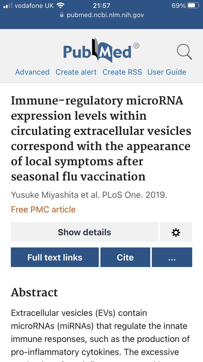 Gets muscle pain following vaccination—> immediately searches @PubMedOnline for molecular cause #oldhabitsdiehard