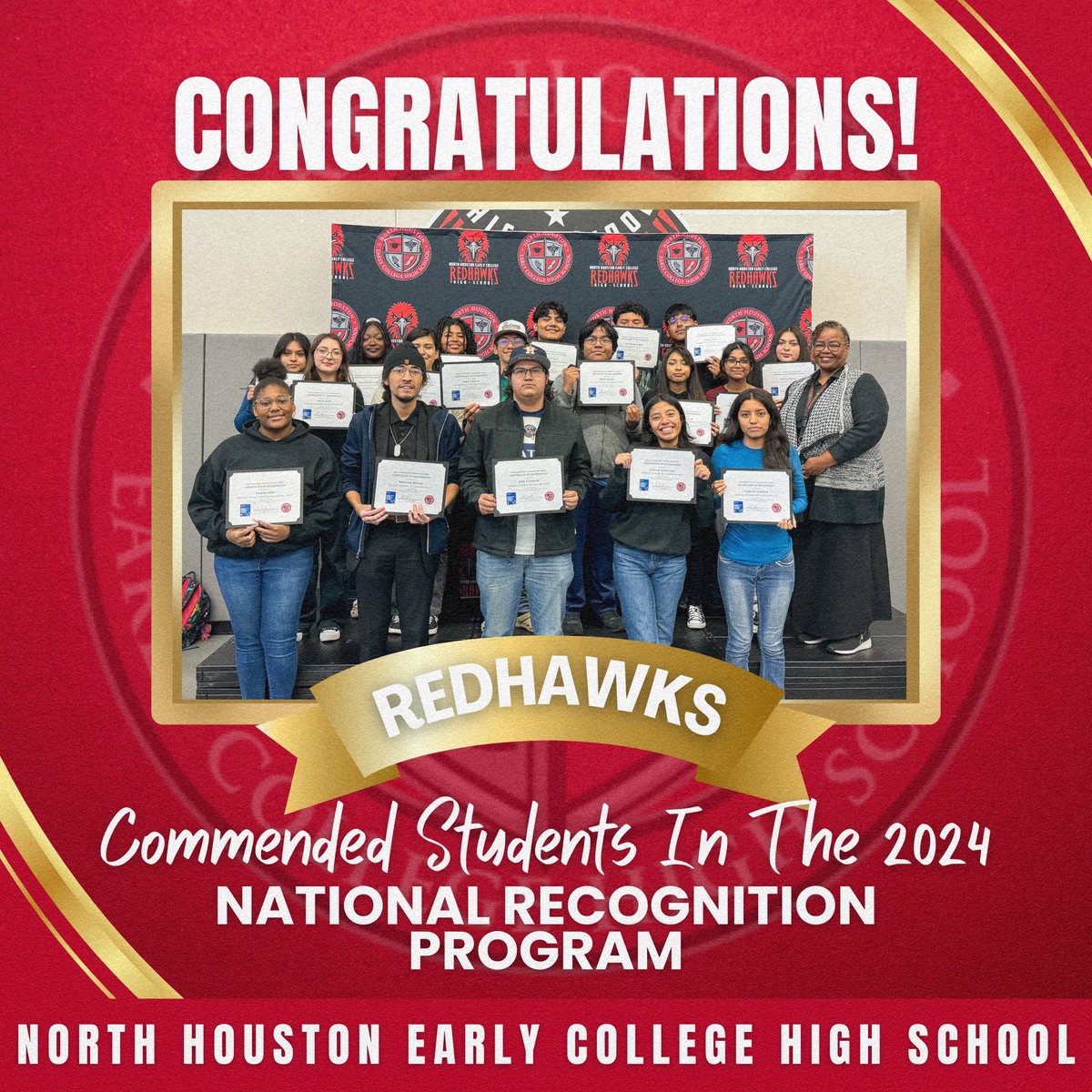 HISD_NHECHS's tweet photo. Weβre not done yet! π Our #RedHawks soared high and stole the spotlight at today's monthly awards ceremony! πβ¨ Congrats to everyone who shined bright on our campus! ππ #ProudRedHawk #CampusStars #AwardsCeremony #StudentSuccess Pt. 2 https://t.co/EFduLgqmSX