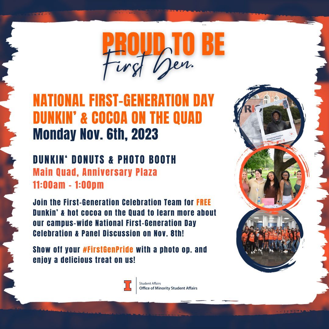 JeffriesCenter's tweet image. To kick off National First-Gen. Week, the OMSA will be hosting a National First-Generation Day Dunkin' &amp;amp; Cocoa on the Quad. Stop by for FREE donuts, cocoa, and snap a pic. with our #ProudtobeFirstGen photo booth!

#ProudtobeFirstGen #CelebrateFirstGen