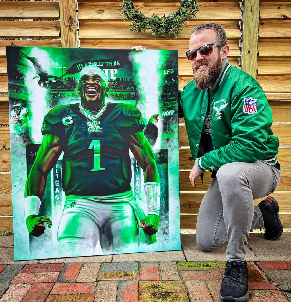 🚨❗️#PHLSN GIVEAWAY❗️🚨

👉Jalen Hurts 16x20 Canvas👈

One lucky #Eagles fan will win the featured item!

To win 👇
1) RT this tweet
2) FOLLOW <a href="/Spector_Art/">Spector Art</a> &amp; <a href="/WegENTShop/">WegSHOP</a> 

#FlyEaglesFly | #PHLSportsNation 

👉 Winner announced 11/8-8:00PM EST