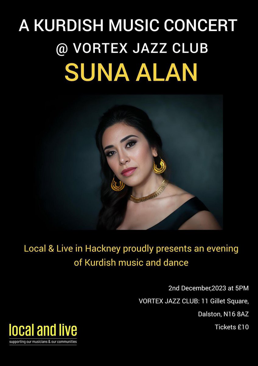 LOCAL & LIVE IN HACKNEY PRESENTS SUNA ALAN @vortexjazz vortexjazz.co.uk/event/local-li…