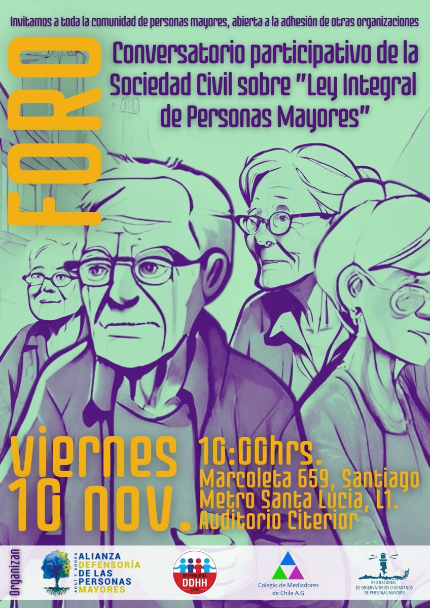 DefensorMayores's tweet photo. En el Congreso se debate una ley integral sobre #PersonasMayores. Nos parece bien una ley que fije principios y ordene el sector. Pero que quieren las y los mayores? Que propone la sociedad civil? Funcionan las instituciones y que necesitamos? https://t.co/syzInY13ul