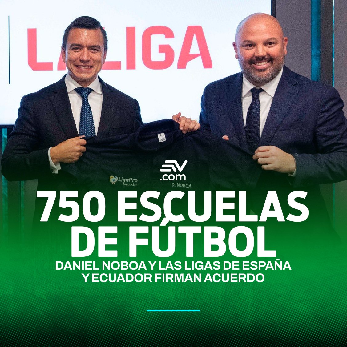 EcuavisaInforma's tweet photo. ⚽ El presidente electo, Daniel Noboa, firma un memorándum con la Liga española y la Liga Pro para impulsar el desarrollo deportivo y programas sociales en el país.

Conoce más aquí 📲 https://t.co/MvwKeuYipE https://t.co/egNhSziaO5