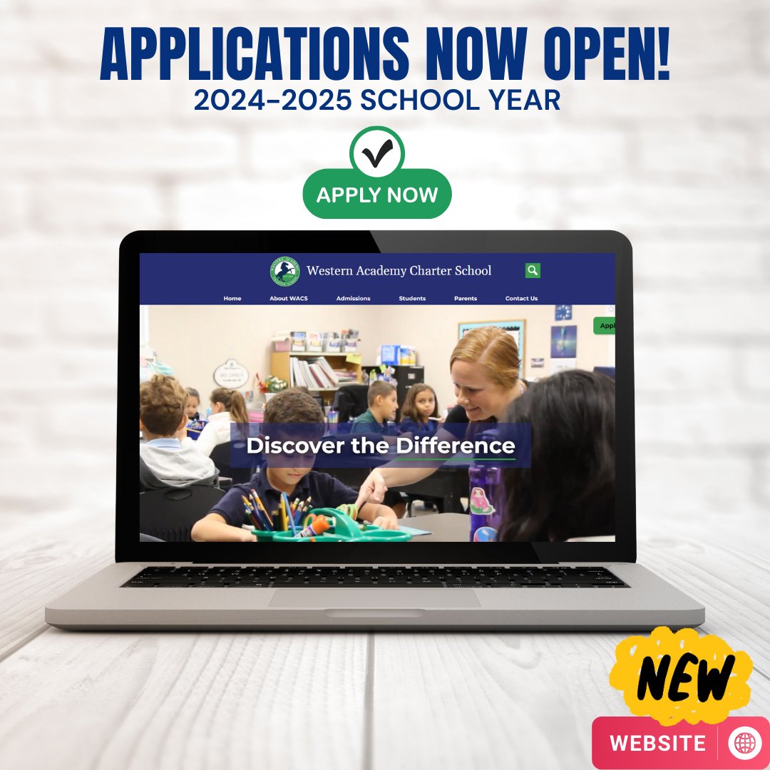 🖥️We're Live!! Applications are now open for the 24-25SY. APPLY NOW on our new website🙌 
Have a fantastic weekend.🎉

#bestcharterschool
#wacs
#1schoolinroyalpalmbeach