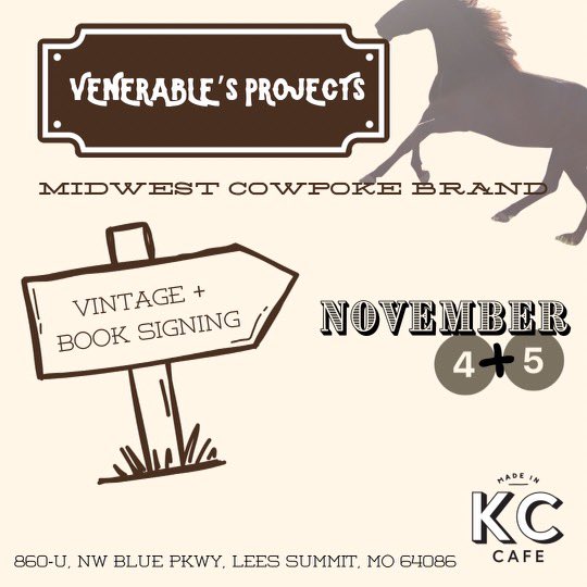 TraeQLVenerable's tweet image. This weekend I can’t wait to be back at my favorite shop Made in KC Lee’s Summit! Come out this weekend 1-4 pm Saturday and Sunday! #madeinkc #godblesscowpokes #midwestcowpoke