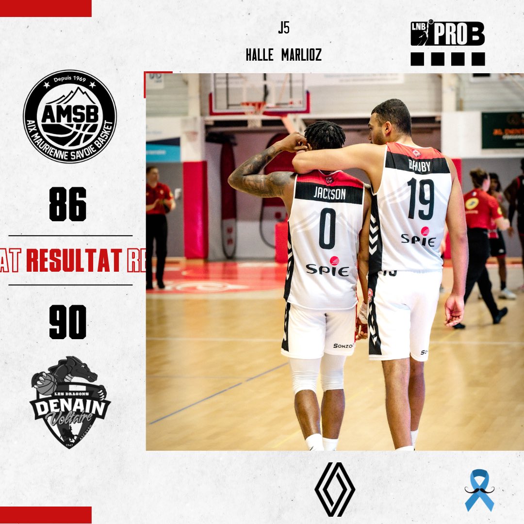 Malgré de très belles intentions, votre équipe s’incline ce soir face à @denain_voltaire …

Place au 1/4 de finale retour de Leaders Cup, ce mardi 07 novembre à Lille 👊

📸 : @taprod_ 

#amsb #bakset #basketball #bball