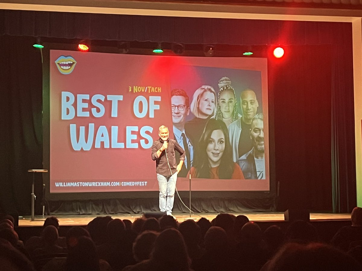 Great to be supporting Wrexhams comedy festival opening night…we are….the best of wales….and a city of culture @wrexham @wrexhamcbc