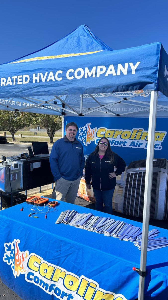 CCA_HVAC's tweet photo. Yesterday, our Carolina Comfort Air team had the privilege of participating in the JOCO Works Job Fair in Johnston County. 🌟 It was an incredible opportunity to connect with the local community and share our passion for heating, cooling, and indoor air quality solutions. #CCA https://t.co/4nVA2DDmB8