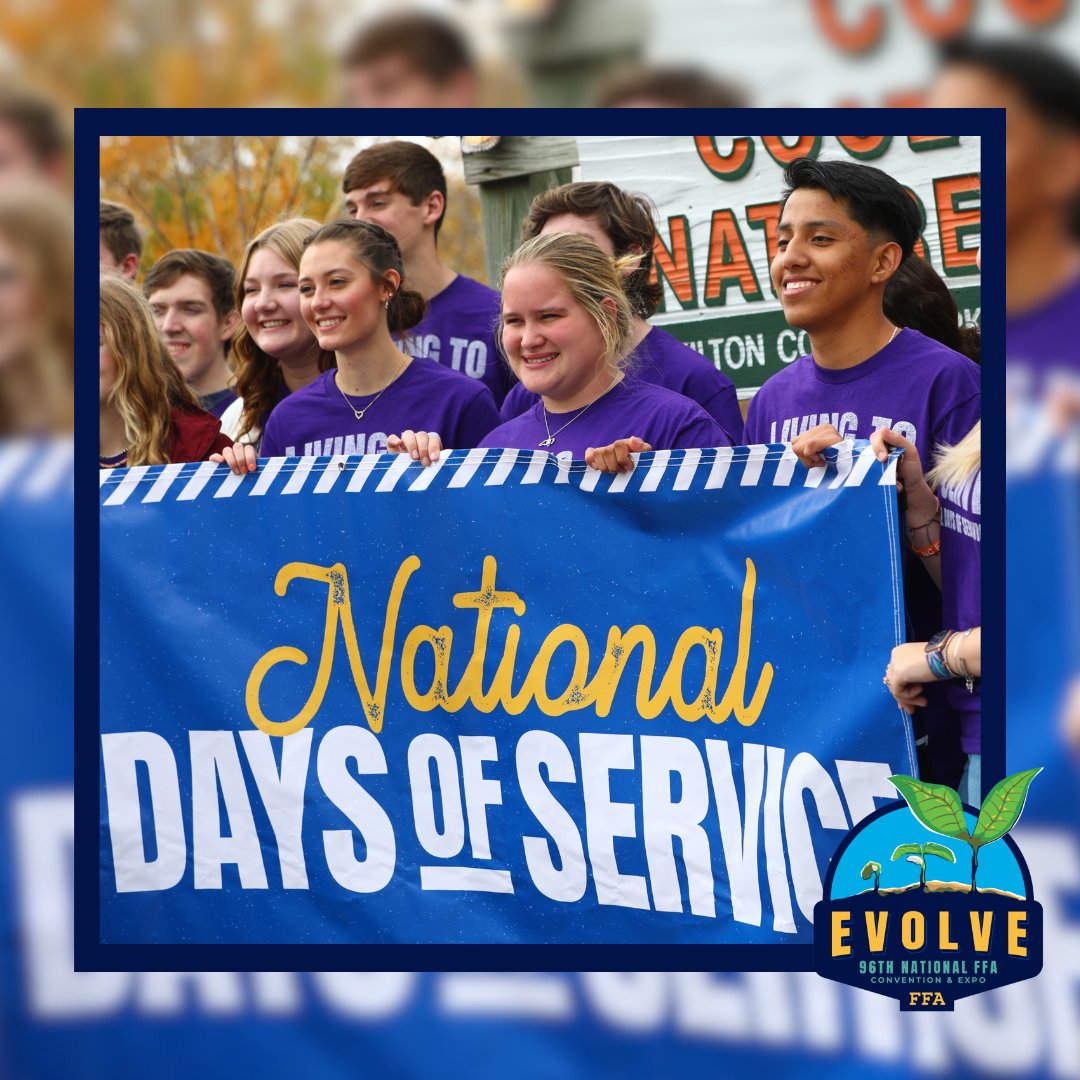 NationalFFA's tweet photo. Hats off to all who participated in the National Days of Service🌟
Keep the party going on the state and local levels.
Check out the link for more details.
🔗👇
https://t.co/2N9tKg00Cv
#FFA23 #FFAProud #NationalFFA #FFA #NationalDaysOfService https://t.co/NKMCoi1hAs