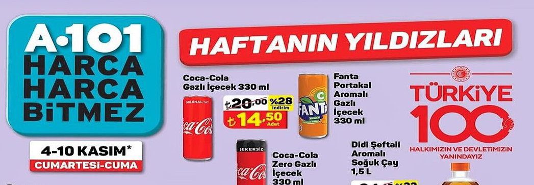 💢 A101 Yine Bildiğiniz Gibi.

Müslümanların Günlerdir İsrail Ürünleri Satma ❗️ Diye Çağrı Yaptığı
12.000 'i Aşkın Şubesi Olan A101

İsrail 'e Açıkça Destek Verdiği Bilinen
CocaCola Ürünlerini Reyonlarından
Kaldırmak Yerine indirime Soktu ⚠️