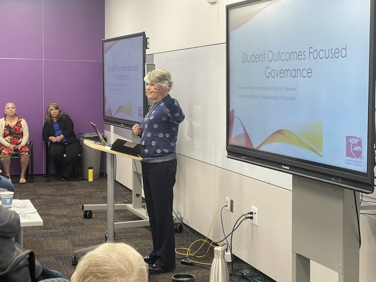 monicarmenta's tweet photo. APS School Board President Yolanda Montoya -Cordova meets charter school leaders and councils for the first time in 24 years of our charter engagement. Putting students first, always. https://t.co/rKOGEhvimH