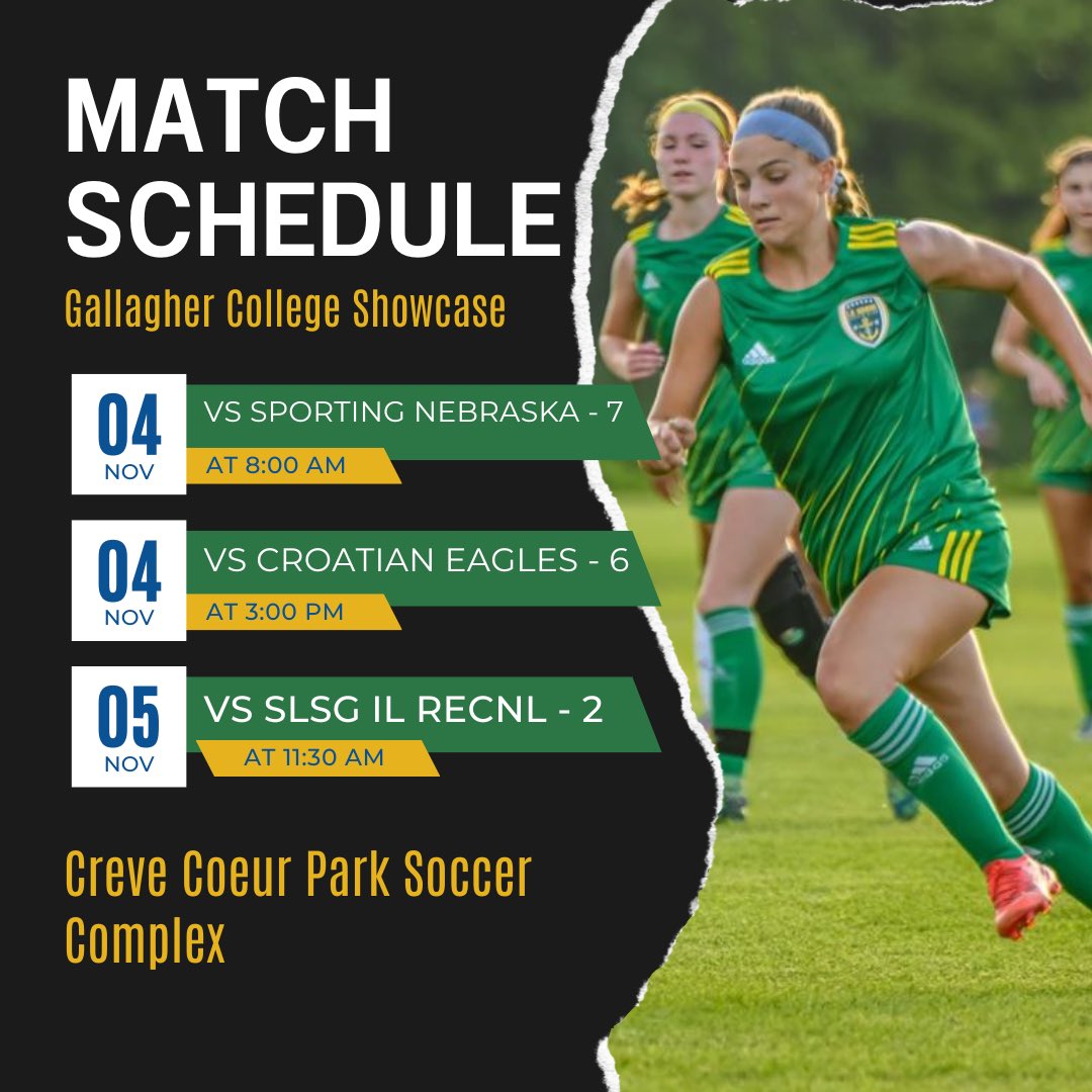 Here’s our schedule for the SLSG Fall Classic Showcase this weekend!!! Go JB!!