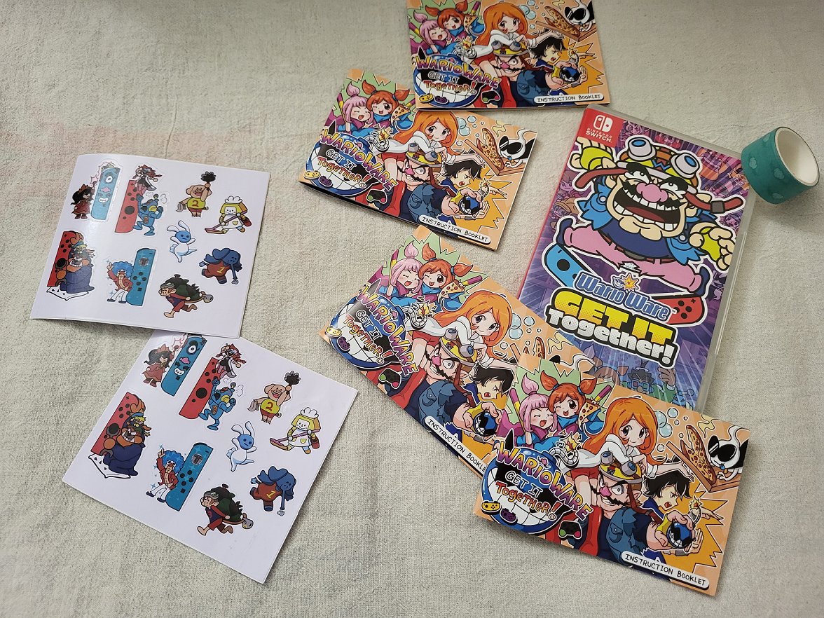 Nosey_Tengu's tweet photo. To celebrate the release of #WarioWareMoveIt, I'm giving out a few of my WarioWare: Get it Together instruction booklets. Just reply to this post by the end of this weekend to enter! I'll pick the winners randomly and announce them on Monday. 🧄 https://t.co/ddFWCGU94I