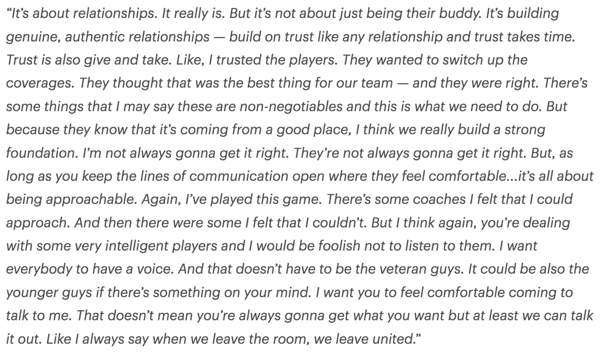 Stoltzy3's tweet photo. Bucks Head Coach Adrian Griffin told us that players talked to him about placing Brook Lopez in a drop.

I asked him what it meant that they're comfortable enough to approach him about issues and work out adjustments together. A great answer about player/coach relationships: https://t.co/oVPtOTo1OI