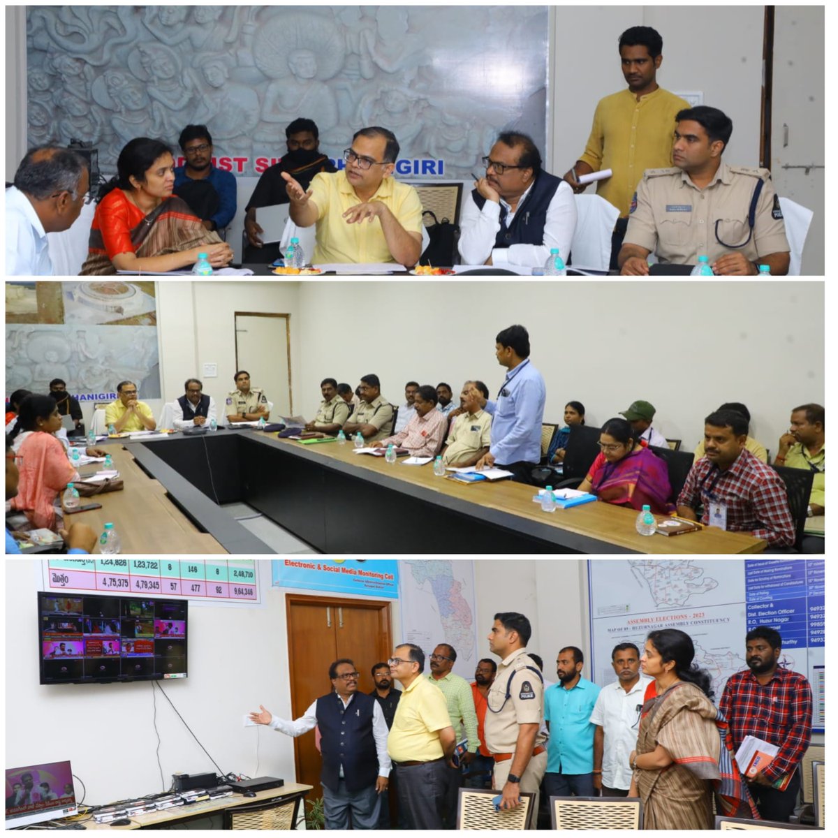 Deo_Suryapet's tweet photo. DEO,Suryapet with Expenditure Observer Sri Pramod Kumar,IRS for Huzurnagar and Kodad Constituencies,has visited media center at Collectorate Office Suryapet and taken meeting with all the concerned officers given necessary instructions.  CEO_Telangana  @ECISVEEP @Iamsvr2222 https://t.co/W8J0uUUfdV