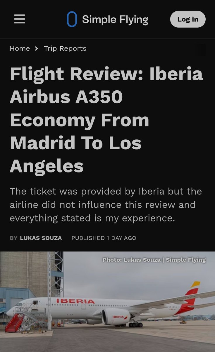"The food was honestly one of the best I have ever had in economy."

In things that did not happen, this was filed as an independent review not influenced by Iberia. Who paid for the ticket. Wonder why most of the article is about the frickin AIRPORT?