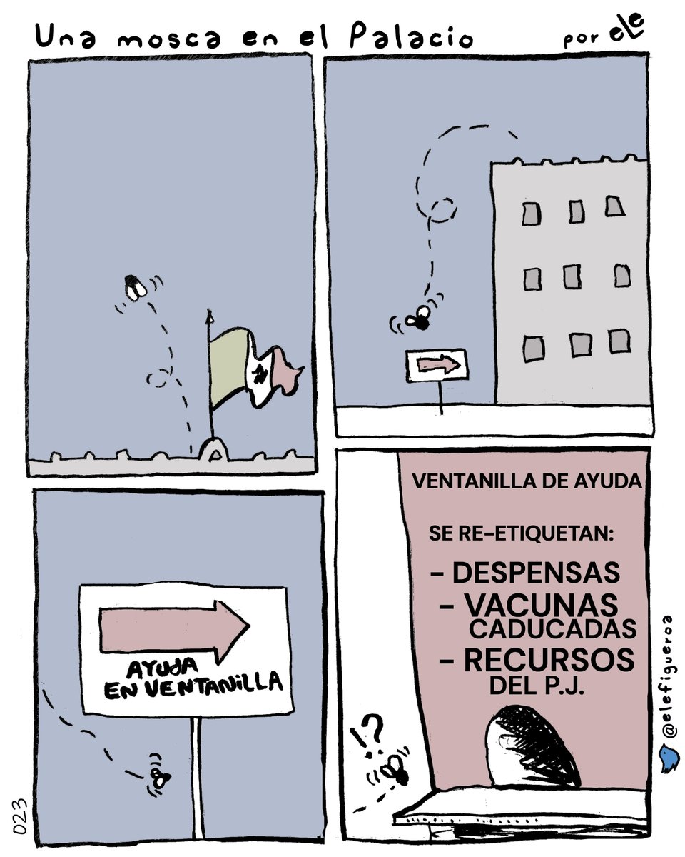 elefigueroa's tweet photo. Lo bueno es que tenemos a un Gobierno Federal muuuuuuy solidario, empático y austero, que pone primero al pueblo antes que las elecciones...
Una mosca en el Palacio 🪰
#Recortes #PoderJudicial #Vacunas #COVID
#Historietira #Historietirista #Trizas https://t.co/yJW4wqaWZ7