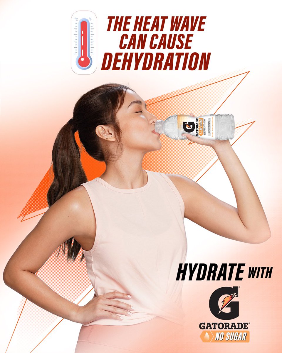 The dehydration risk becomes higher when you sweat 💦 #GatoradeNoSugar helps to replenish lost fluids when you are feeling the heat 🔥