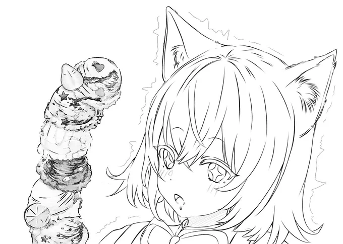 wip!
六段積みアイスを前に震える小夜ちゃん!
今回これは譲らない🤣 
