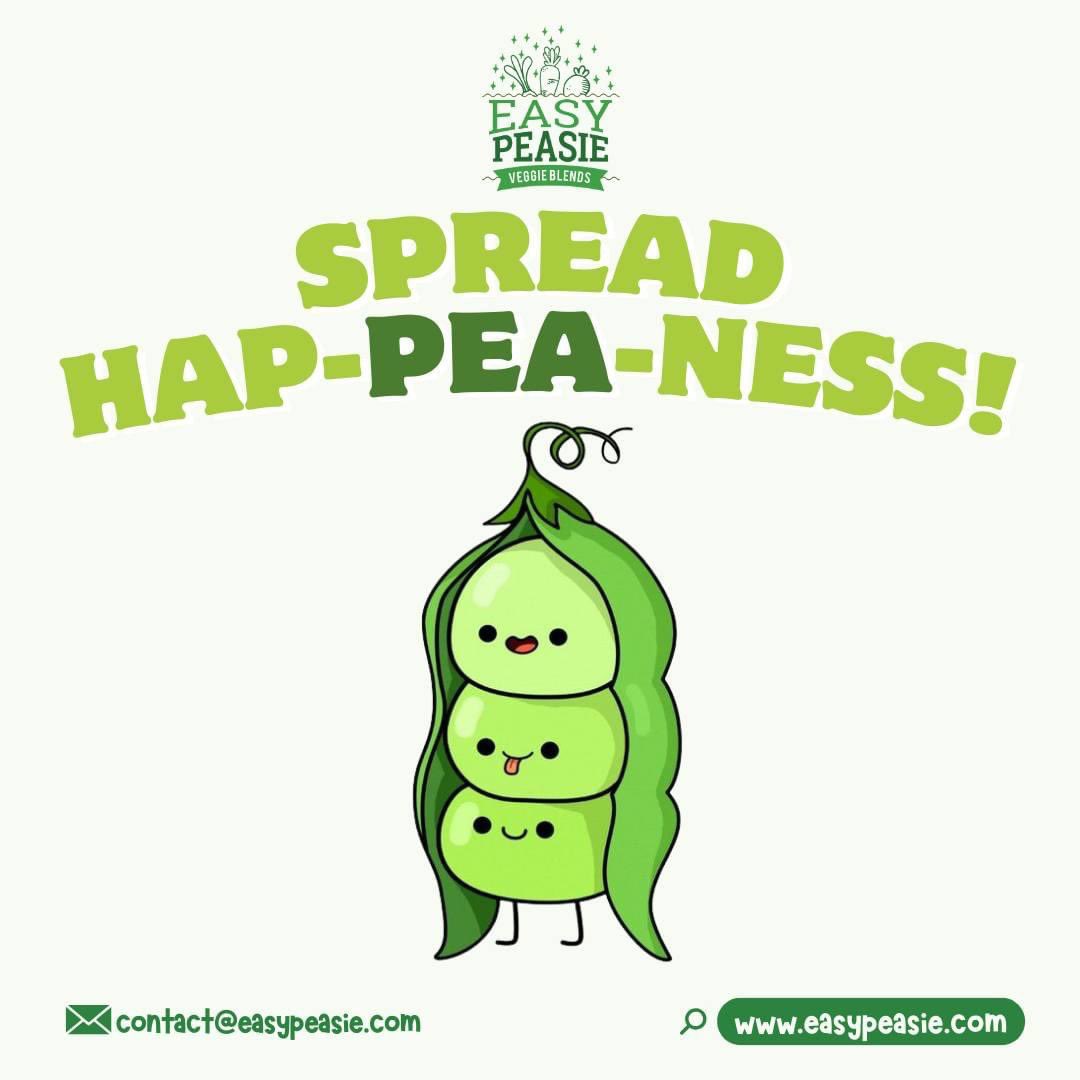Sprinkle a little hap-pea-ness wherever you go! 🌟💚 #HappinessMatters #Positivity #EasyPeasie #VeggieHumor #PeaPuns #PositiveVibes