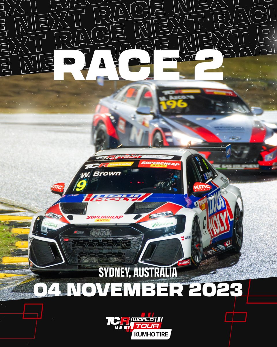 marcello_lotti's tweet photo. 🌏KumhoTCRWorldTour
🇦🇺TCRAustralia
Race 2 is coming
Saturday 4 Nov at 06:05 CET /16:05 local time
Follow on #TCRTV #TCRAPP #YouTube 📺
#RaceWeekend #TCRWorldTour #TCRAustralia #Sydney https://t.co/NBez6VhHrC