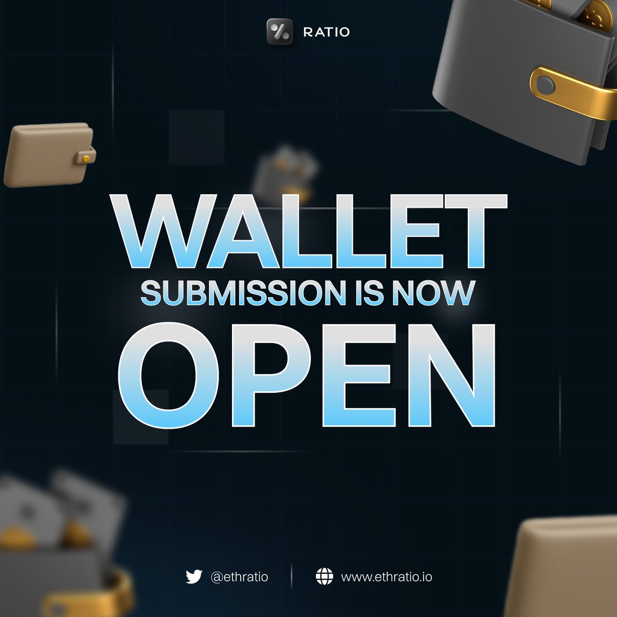 Wallet submissions are now open.

Any bots will be automatically filtered out.

dashboard.ethratio.io/submit