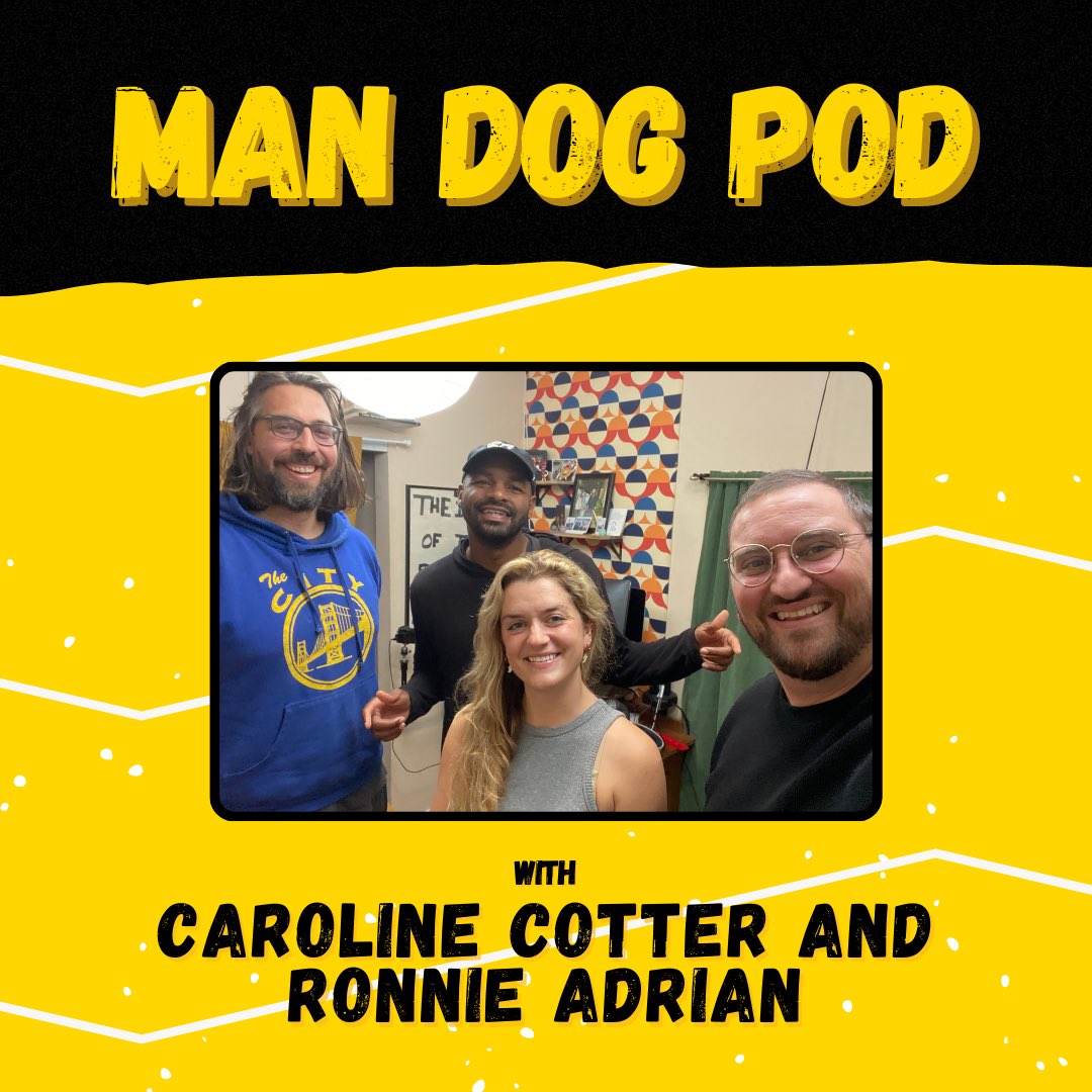 Man Dog Pod (@mandogpod) on Twitter photo Coming at you with another fun episode from the new studio with Caroline Cotter & <a href="/bonesadrian/">Ronnie Adrian</a> 🎙️ Check it out on our Patreon now! Happy Friday 🎉 Coming at you with another fun episode from the new studio with Caroline Cotter & <a href="/bonesadrian/">Ronnie Adrian</a> 🎙️ Check it out on our Patreon now! Happy Friday 🎉