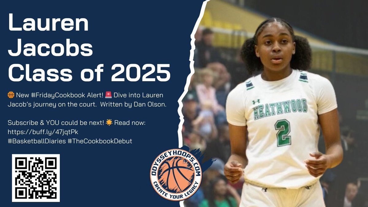 OdysseyHoops's tweet photo. 🏀 New #FridayCookbook Alert! 🚨 Dive into @LaurenJacobs25  journey on the court. Written by Dan Olson. Subscribe &amp; YOU could be next! 🌟 Read now: 
https://t.co/TZ4cuh0gBN 
#Cookbook @cgbr27 @ballislife @overtime @NYGHOOPS @_ajawilson22  @palmetto76erawe https://t.co/XRp94Tlo2h