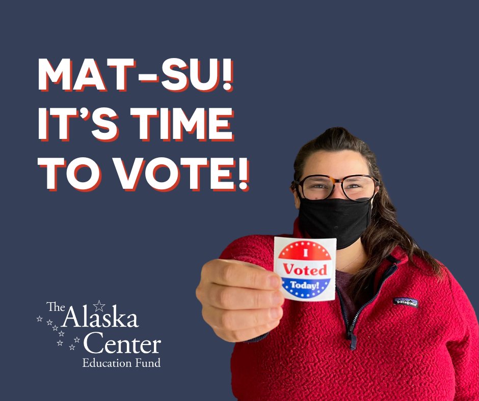 Mat-Su Borough residents, we encourage you to vote in the upcoming election! Early voting is open now &amp; Election Day is Tuesday, Nov. 7.

Find election info &amp; polling locations at: matsugov.us/elections