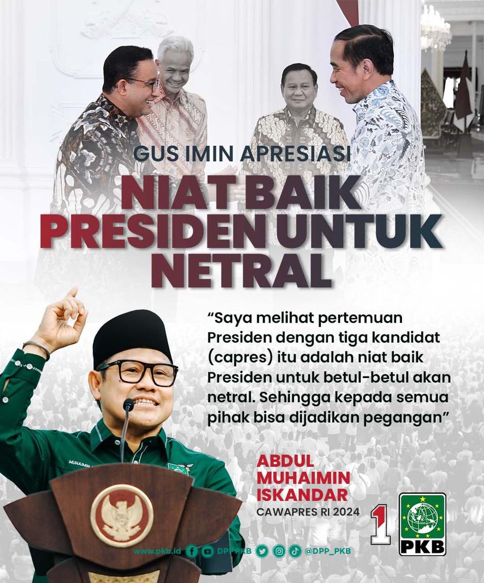 khosimbwi's tweet photo. #AMINJagaNetralitas
#AniesMuhaimin2024

Pemimpin, Adil, Netralitas

@cakimiNOW
@DPP_PKB https://t.co/1LUFL4k5Hs
