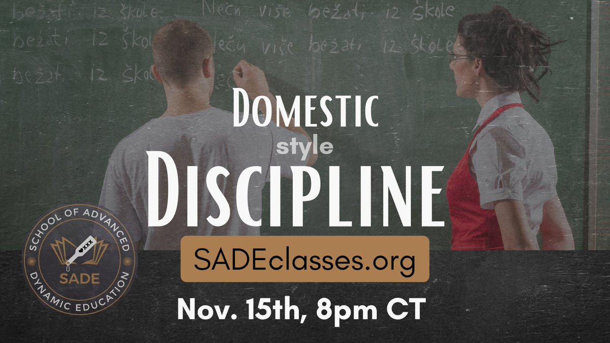 sadeclasses's tweet photo. Domestic Style Discipline - W/ Miss Chris @Dominurtix📍 Zoom AND in person in Austin, TX 📷 Wed. Nov 15th, 2023 📷https://t.co/z9anIlvHOb https://t.co/G2J3D6i4PU