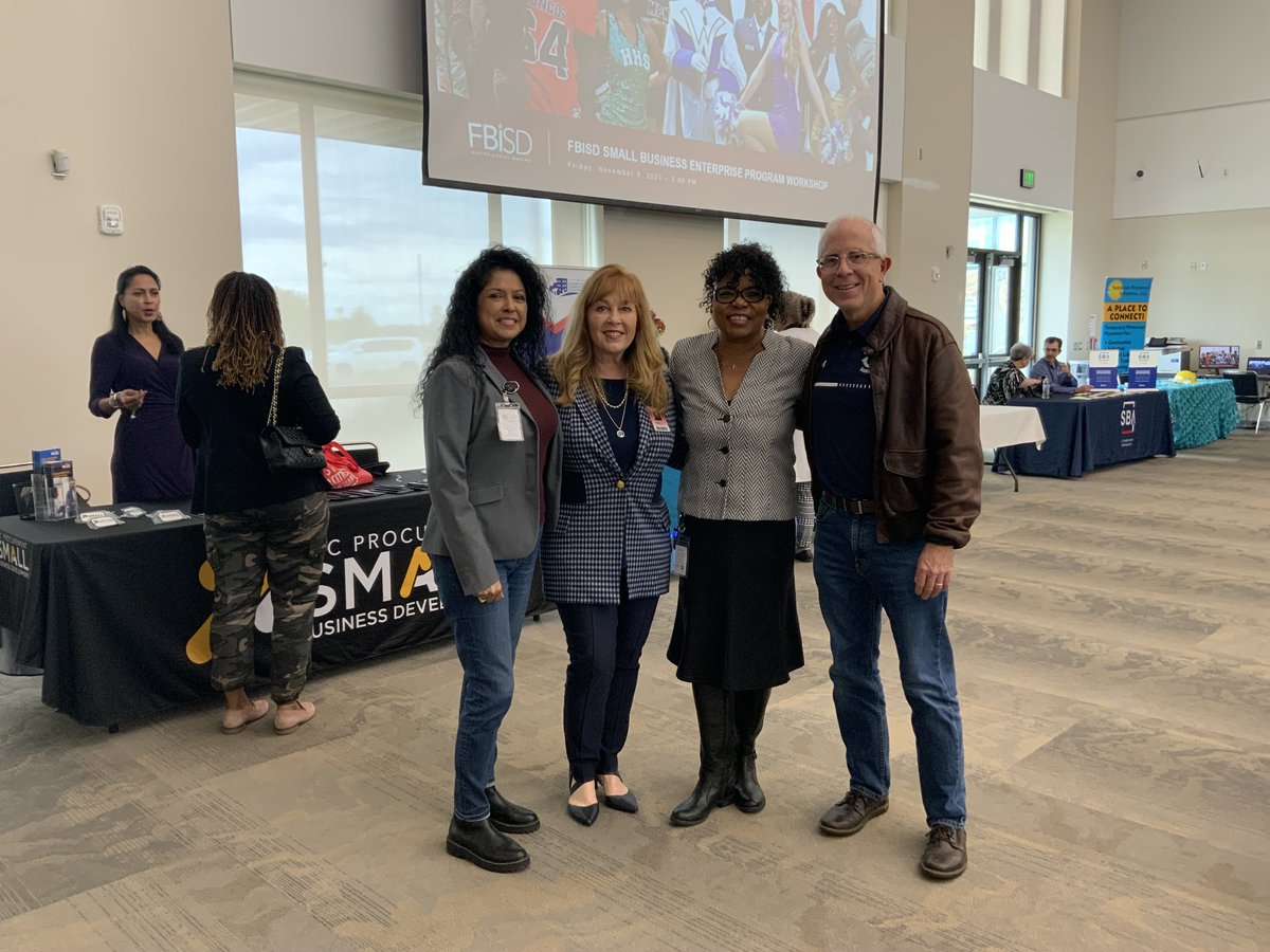 Enjoyed a fun Friday with our small business partners.  Thank you FBISD Small Business Program Coordinator Jeanette Boleware for all you do! And it's always nice to have ETeam members by my side. I appreciate you Steve Bassett and Kimberly Smith!