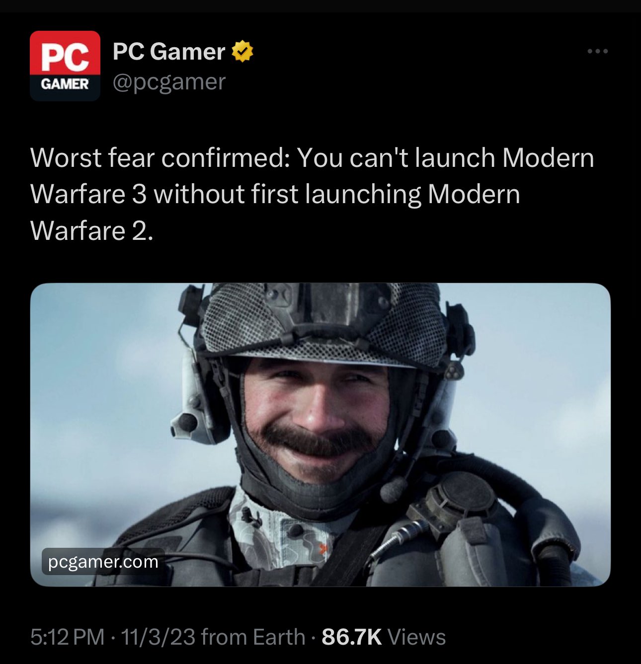 Worst fear confirmed: You can't launch Modern Warfare 3 without first  launching Modern Warfare 2