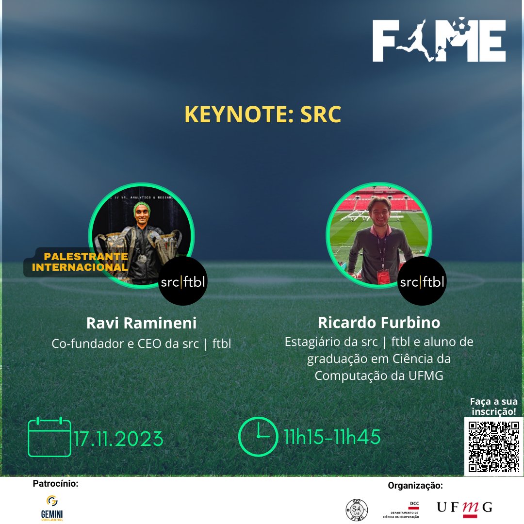 SALab_UFMG's tweet photo. 🎤🤔 Queremos ouvir você! Prepare suas perguntas para o Q&A com Ricardo e Ravi no FAME '23. Deixe suas dúvidas nos comentários e participe da conversa. Suas perguntas podem ser respondidas na palestra! 🤩📊 #FAME2023 #QAE #PergunteAosPalestrantes #FootballAnalytics https://t.co/vfbRfRLQV3