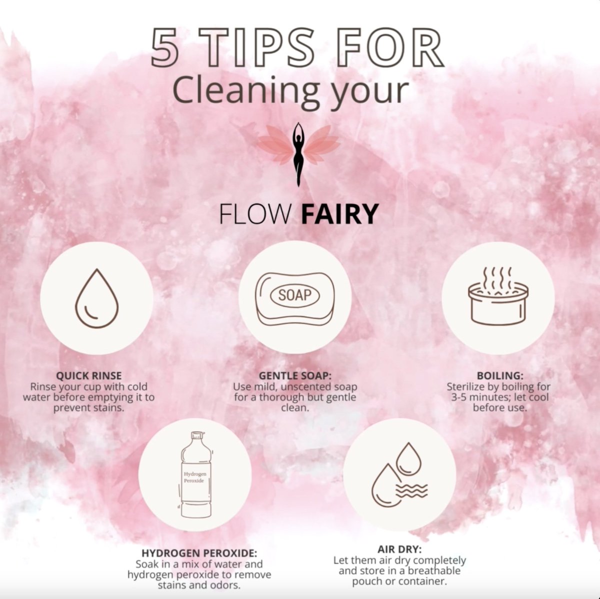 Keep your Flow Fairy menstrual cup clean with these 5 cleaning tips! 🌸💧✨⬆️

#FlowFairy #FlowWithConfidence #Flow #SustainableSwitch #PeriodPower #OwnYourPeriod #MenstrualCupApplicator #MenstrualCup #PeriodProducts #ReusableProducts #EcoFriendlyPeriod #CleaningTips