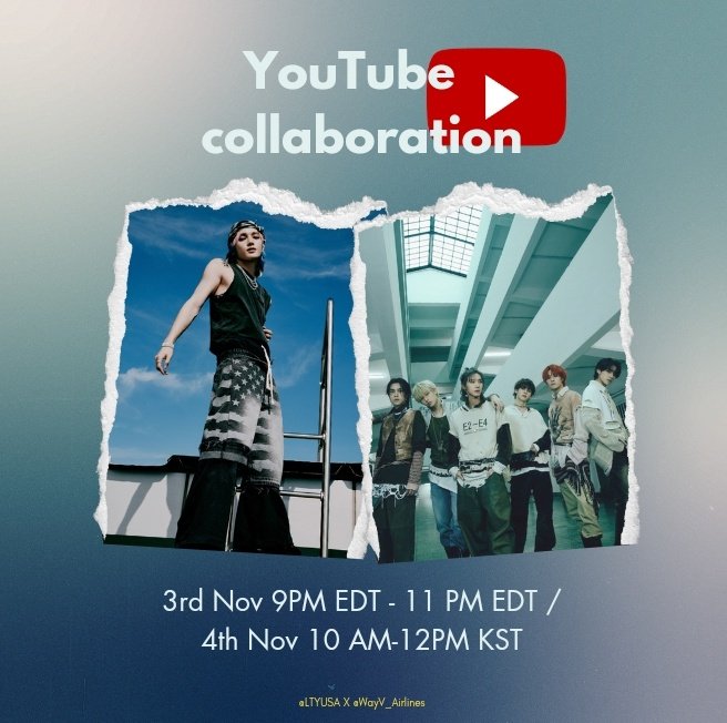 📣 YOUTUBE COLLABORATIONS

Everyone! Join in the fun with WayZenNi and Tyongfs! we're having a YouTube streaming collaboration with <a href="/LTYUSA/">LTYUSA</a> <a href="/LTYStreamTeam/">LTY Stream Team</a>

🗓 3rd Nov 9PM EDT - 11 PM EDT / 4th Nov 10 AM-12PM KST

check out the shared playlist later and post your screenshots to