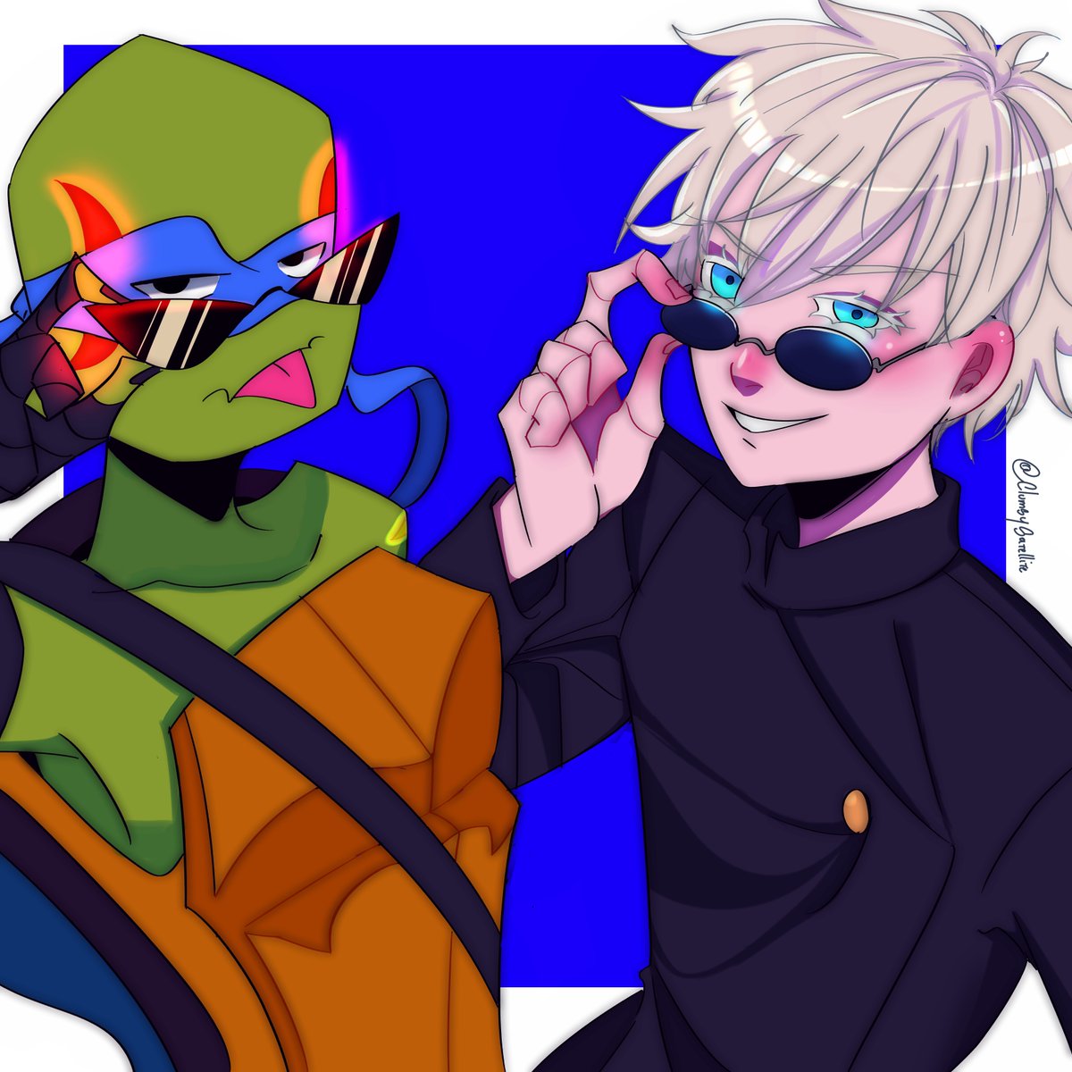 clumsysatellite's tweet photo. Hello 💜I hope I haven't fallen into oblivion yet, these last few months have not been the best for me, but I did this to get back to normal, 2 proud blue boys 

#rottmnt #UnpauseRiseoftheTMNT #rottmntleo #saverottmnt #UnpauseROTTMNT #satorugojo #JujutsuKaisen #GojoSatoru https://t.co/0kqkG3e38m