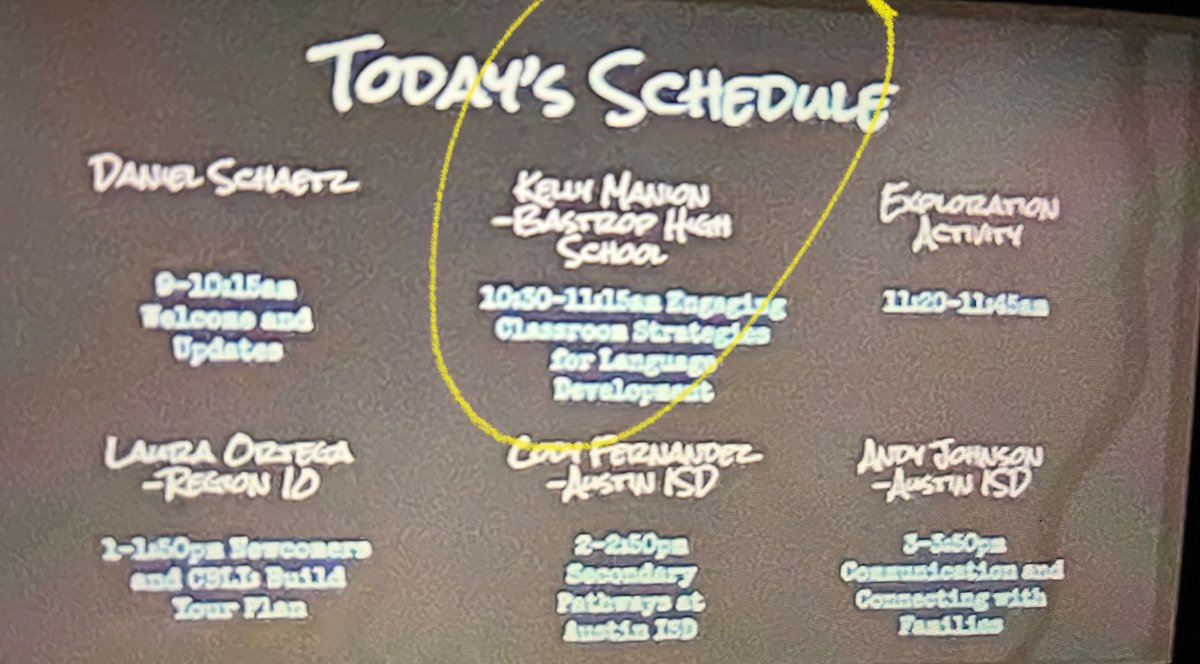 LeslieDeLen12's tweet photo. Iโm so incredibly proud of the work we are doing in Bastrop! Our amazing teacher, Mrs. Manion was asked to present at the Newcomer Secondary Network. She spoke about the amazing strategies she learned from @DrCarolSalva #theirfutureisourfocus https://t.co/4Cx9rfqZc2