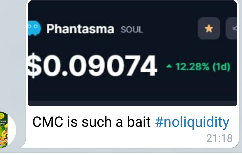 PhantasmaClub's tweet photo. $Soul $Kcal #noliquidity 🤔 https://t.co/5AcNVKCeE7