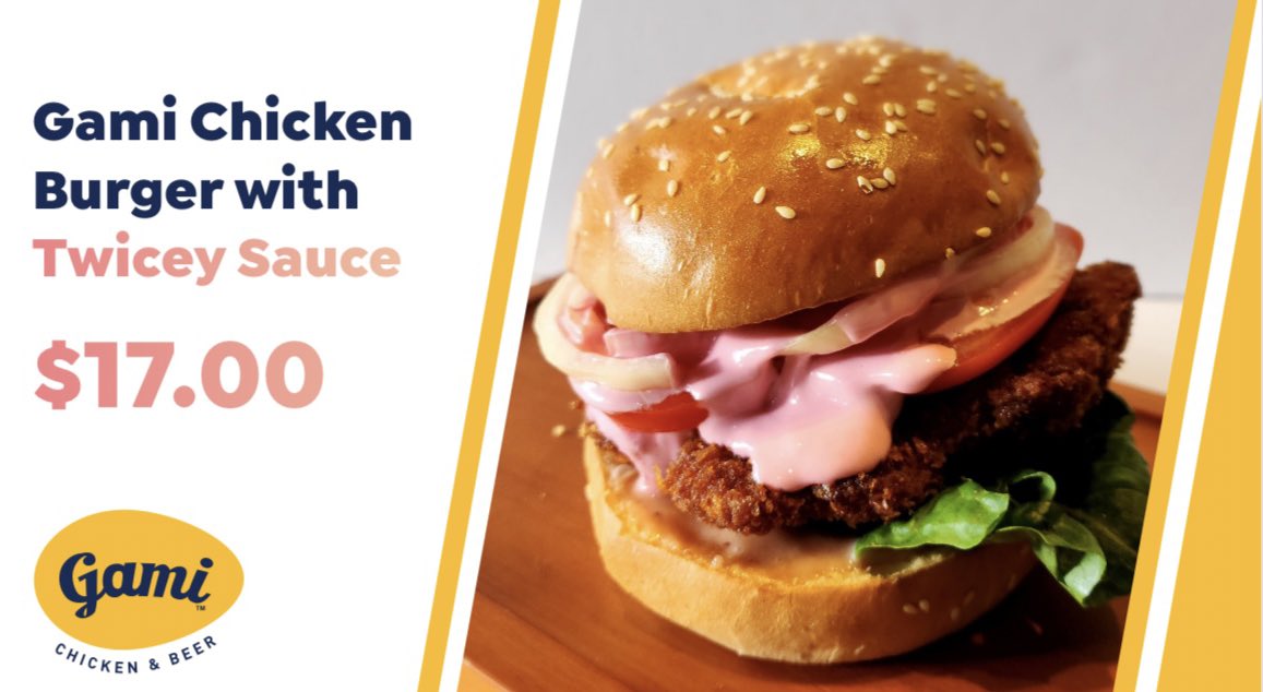 Available exclusively at TWICE tonight, try the Gami Chicken Burger with TWICEY sauce! 🍔

Find it in the Stadium at:
Level 1: Aisles 4, 18, 31 &amp; 45
Level 2: Aisles 31 &amp; 42