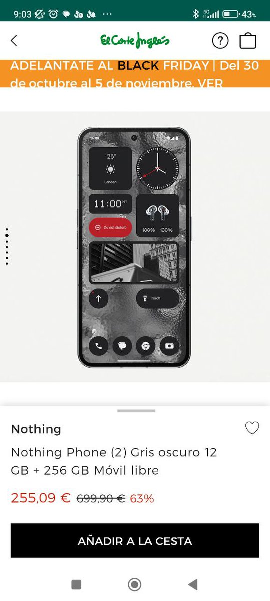 Ibai86370787's tweet photo. @CarburoTw @elcorteingles @elcorteinglesac @saludand   ¿Error de precio? Una vez puede ser un error, dos veces puede ser un error, pero cuando lo están haciendo cada dos por tres deja de ser un error. Esta semana mismo, una TV LG,  un Nothing Phone 2, el Xiaomi 13T Pro... #xiaomi13tproelcorteingles https://t.co/WmIDw9OpEC