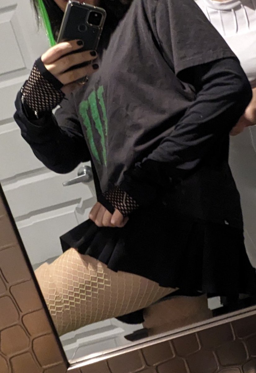 notspookymoo's tweet photo. monster energy goth girl runs civic into gas station @ 1am https://t.co/IStxfudM5O